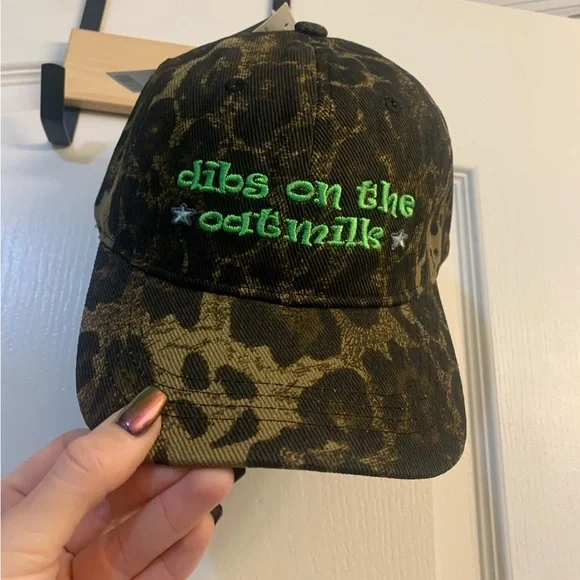 Urban Outfitters Dibs On The Oatmilk Leopard Print Embroidered Cap Hat y2k New Urban Outfitters Dibs On The Oatmilk Leopard Print  main image 2